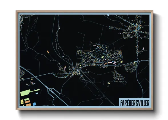 Une affiche de carte sur Farébersviller