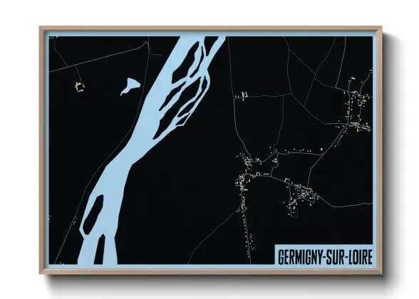 Une affiche de carte sur Germigny-sur-Loire