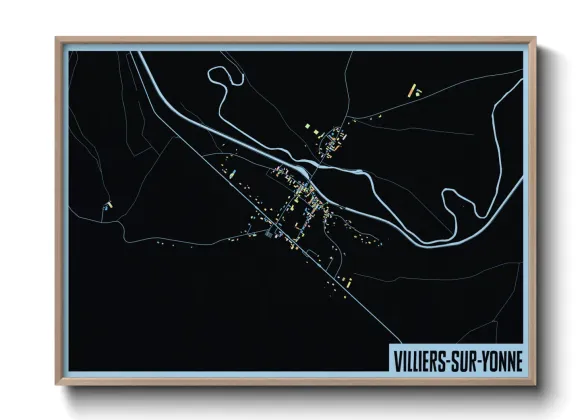 Une affiche de carte sur Villiers-sur-Yonne
