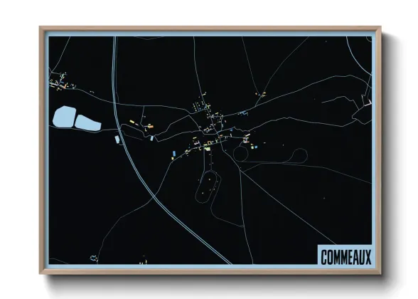 Une affiche de carte sur Commeaux