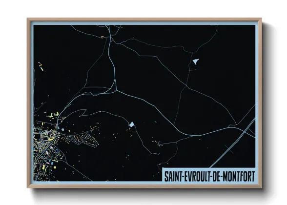Une affiche de carte sur Saint-Evroult-de-Montfort