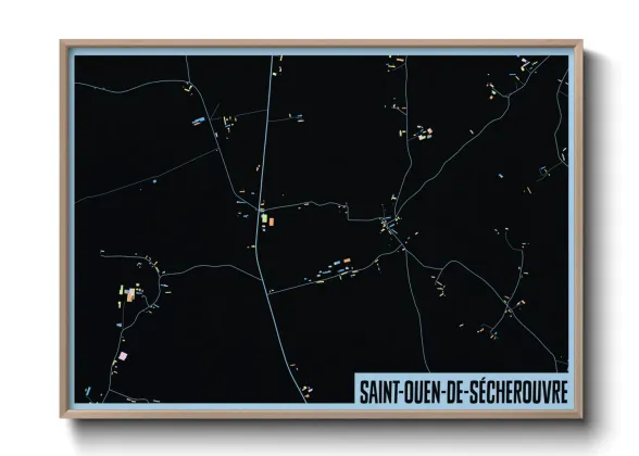 Une affiche de carte sur Saint-Ouen-de-Sécherouvre