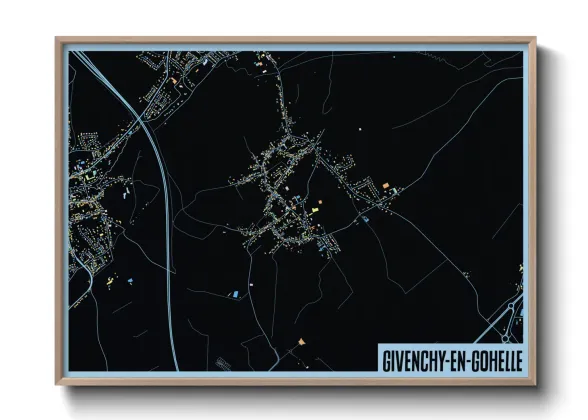 Une affiche de carte sur Givenchy-en-Gohelle