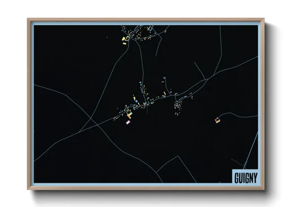 Une affiche de carte sur Guigny