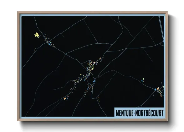 Une affiche de carte sur Mentque-Nortbécourt