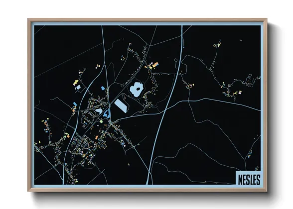 Une affiche de carte sur Nesles