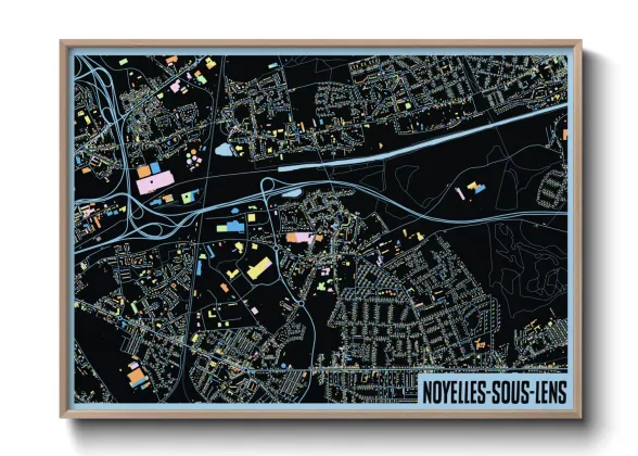 Une affiche de carte sur Noyelles-sous-Lens