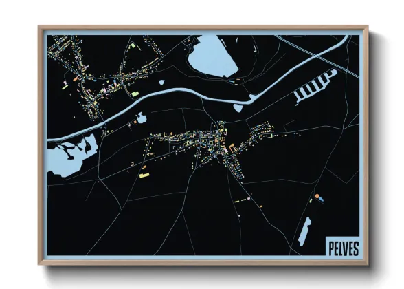 Une affiche de carte sur Pelves