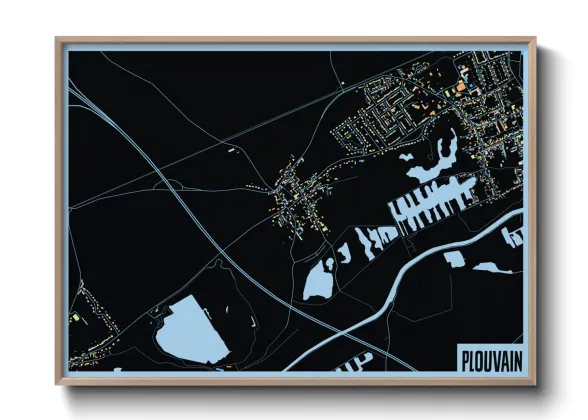 Une affiche de carte sur Plouvain