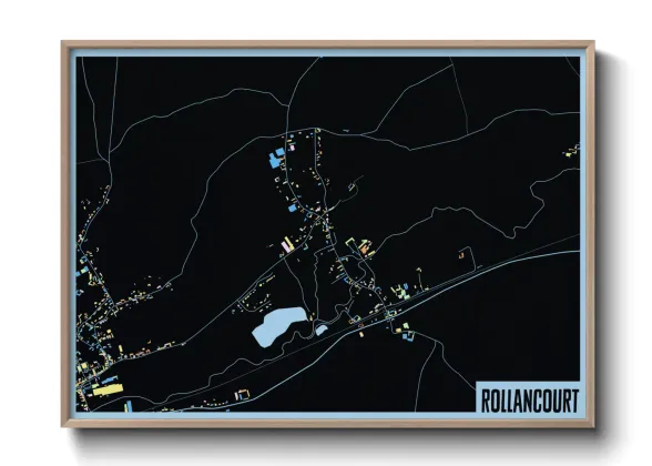 Une affiche de carte sur Rollancourt