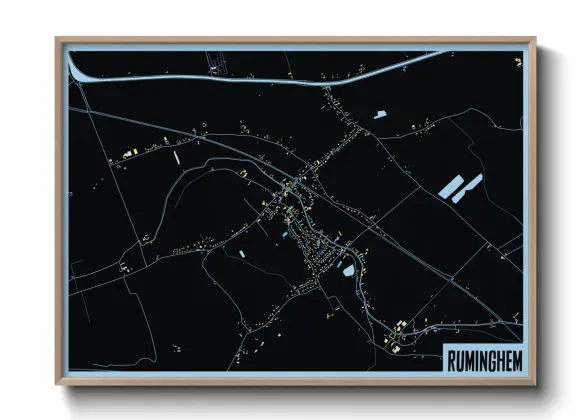 Une affiche de carte sur Ruminghem