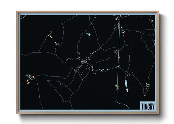 Une affiche de carte sur Tingry