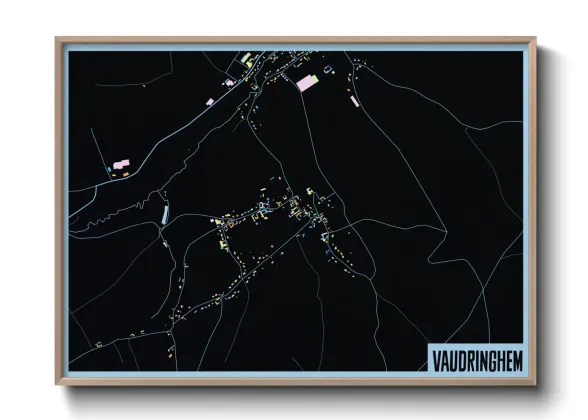 Une affiche de carte sur Vaudringhem