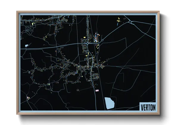 Une affiche de carte sur Verton