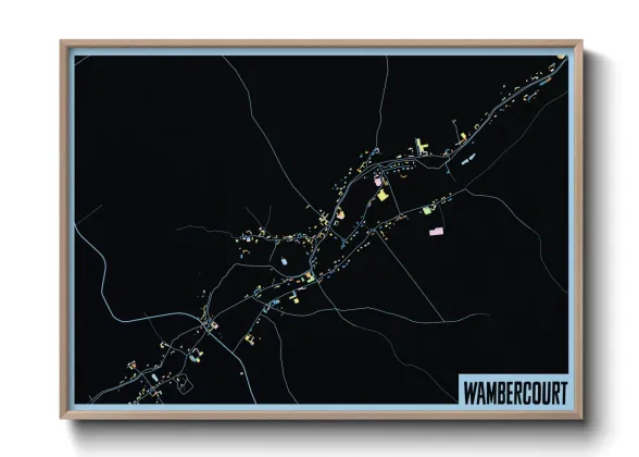 Une affiche de carte sur Wambercourt