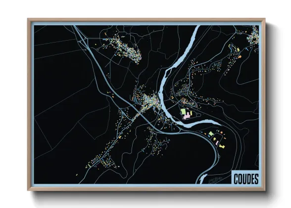 Une affiche de carte sur Coudes