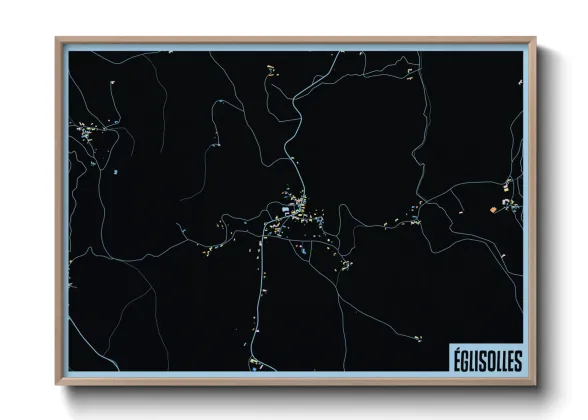 Une affiche de carte sur Églisolles