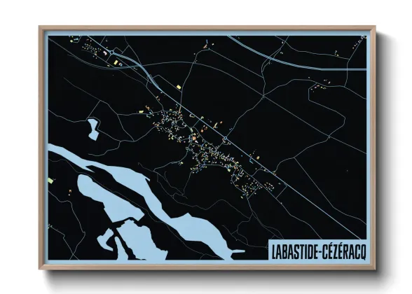 Une affiche de carte sur Labastide-Cézéracq