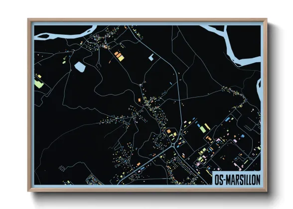 Une affiche de carte sur Os-Marsillon