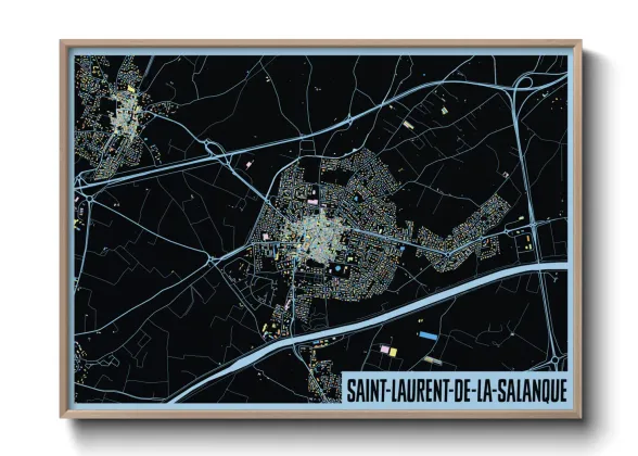Une affiche de carte sur Saint-Laurent-de-la-Salanque