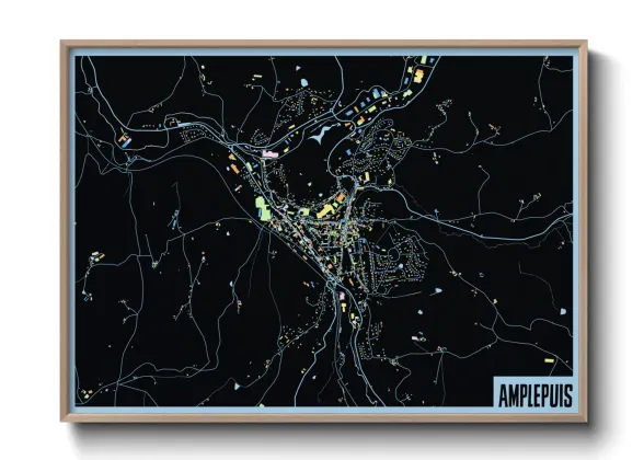 Une affiche de carte sur Amplepuis