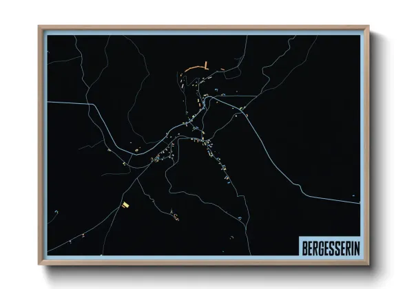 Une affiche de carte sur Bergesserin