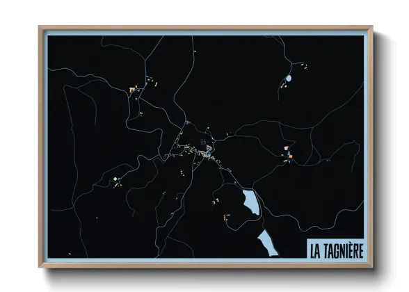 Une affiche de carte sur La Tagnière