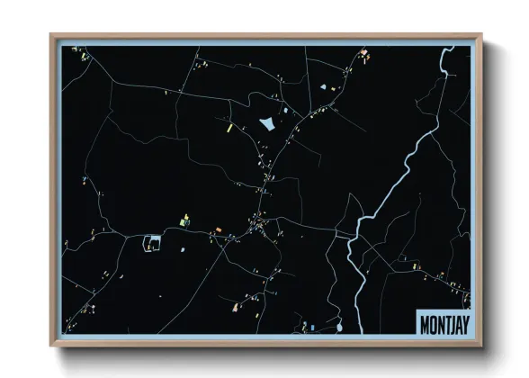 Une affiche de carte sur Montjay