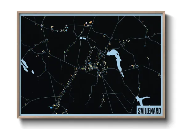 Une affiche de carte sur Saillenard