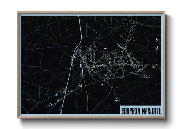 Une affiche de carte sur Bourron-Marlotte