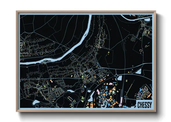 Une affiche de carte sur Chessy