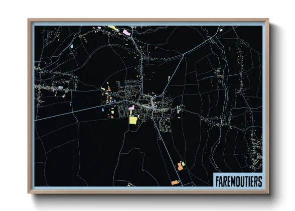 Une affiche de carte sur Faremoutiers