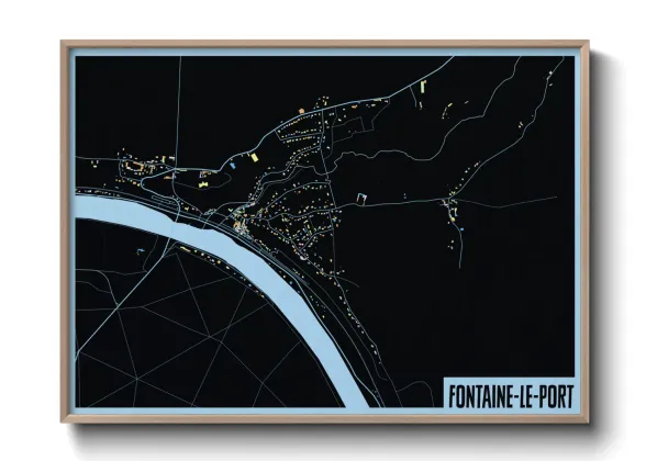 Une affiche de carte sur Fontaine-le-Port
