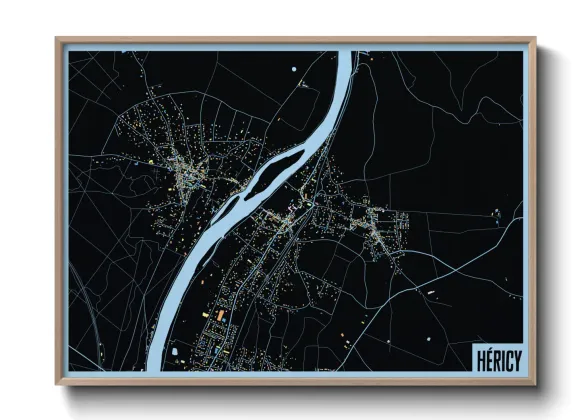 Une affiche de carte sur Héricy