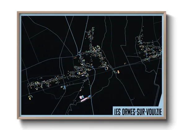Une affiche de carte sur Les Ormes-sur-Voulzie