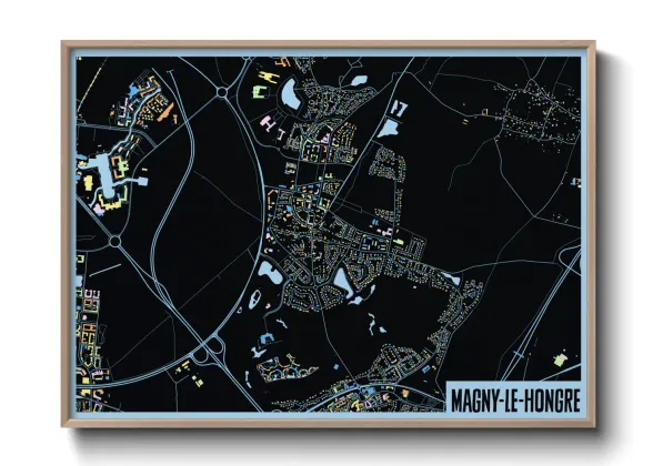 Une affiche de carte sur Magny-le-Hongre