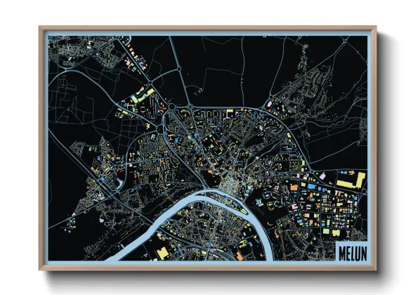 Une affiche de carte sur Melun