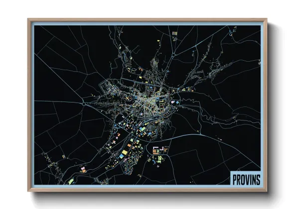Une affiche de carte sur Provins