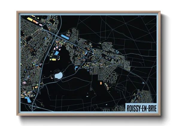 Une affiche de carte sur Roissy-en-Brie
