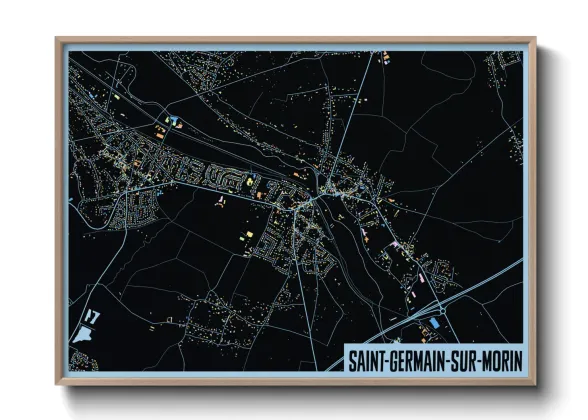 Une affiche de carte sur Saint-Germain-sur-Morin