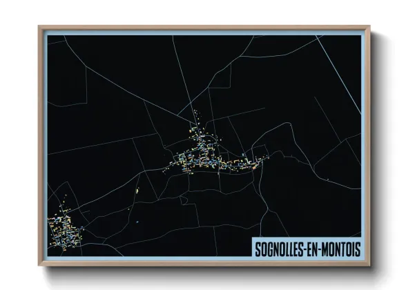 Une affiche de carte sur Sognolles-en-Montois