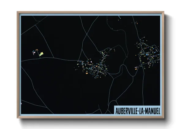 Une affiche de carte sur Auberville-la-Manuel