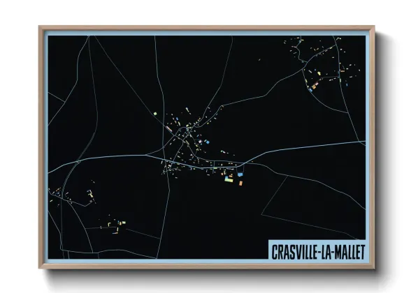 Une affiche de carte sur Crasville-la-Mallet