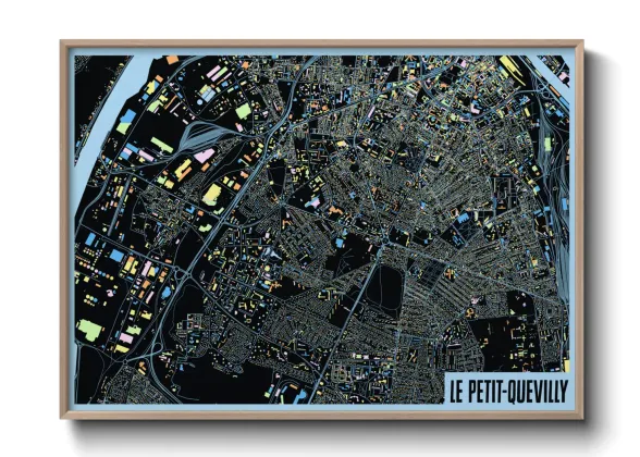 Une affiche de carte sur Le Petit-Quevilly