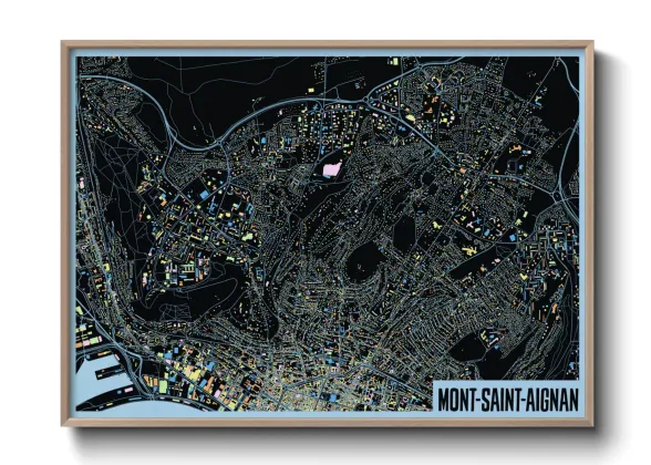 Une affiche de carte sur Mont-Saint-Aignan