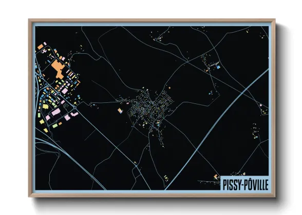 Une affiche de carte sur Pissy-Pôville