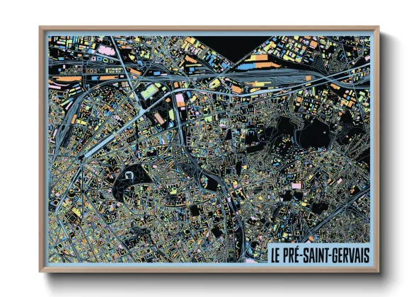 Une affiche de carte sur Le Pré-Saint-Gervais