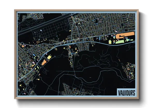 Une affiche de carte sur Vaujours