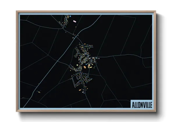 Une affiche de carte sur Allonville