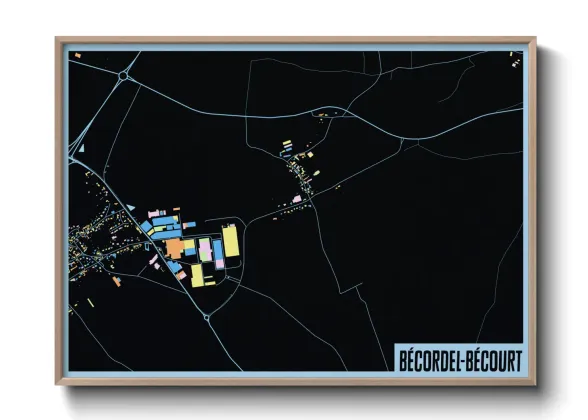 Une affiche de carte sur Bécordel-Bécourt